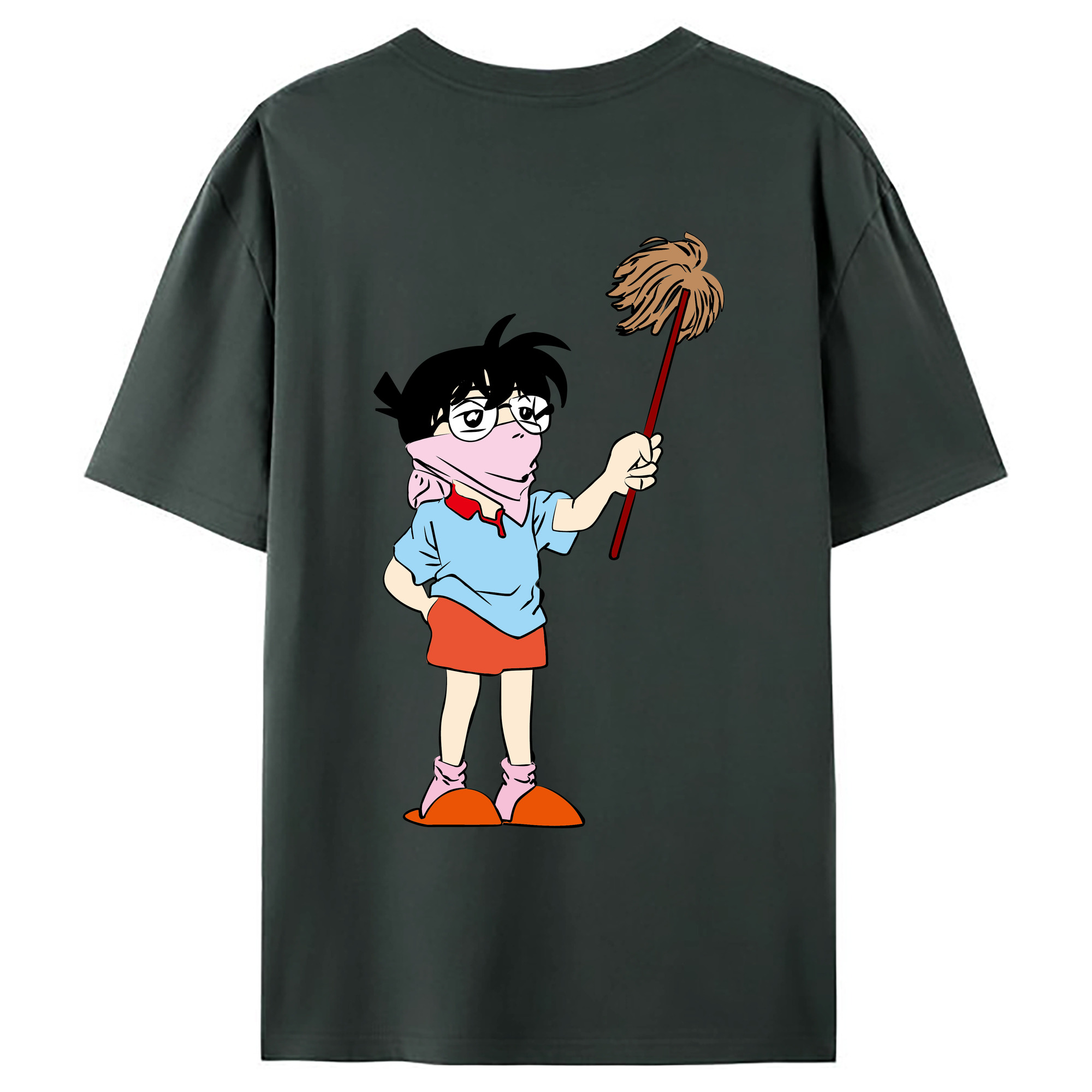 （画像用） 名探偵コナン 江戸川 コナン Detective Conan Conan Edogawa 綿100％ メンズ半袖Tシャツ（バックプリント） 通気性